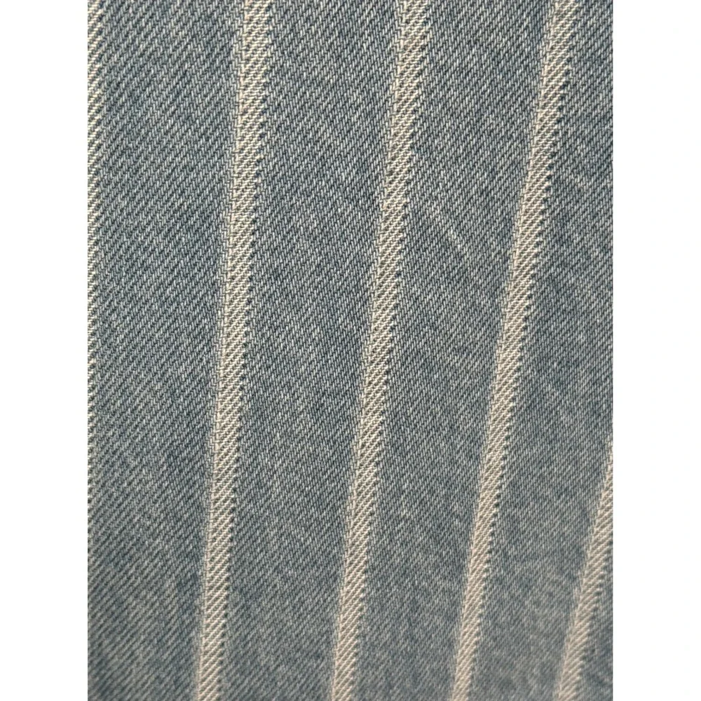 Michael Kors Carmen Crop Wide Leg Pinstripe Jeans Light Indigo Size 6 NWT